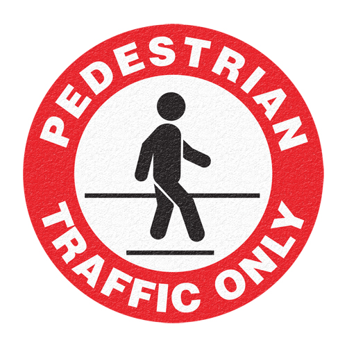 "Pedestrian Traffic Only" Floor Sign, Adhesive, English with Pictogram Kelford