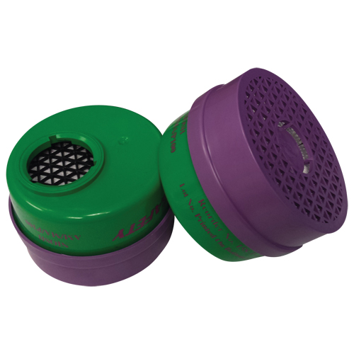 Cartouche pour respirateur, Combinaison cartouche et filtre contre les particules pour gaz/vapeurs, Ammoniac/M&eacute;thylamine/Filtre P100 Kelford