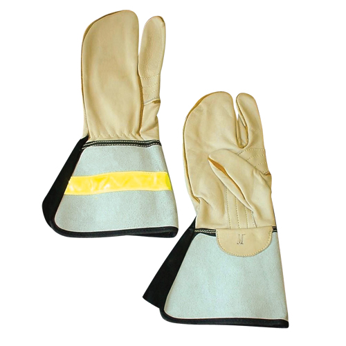 Gant &agrave; 3 doigts pour monteur de ligne, Moyen, Paume en Cuir fleur de vache Kelford