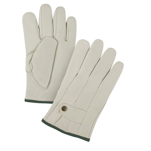 Gants de cordeur doubl&eacute;s pour l'hiver de premi&egrave;re qualit&eacute;, Moyen, Paume Cuir fleur de vache, Doubleure Molleton Kelford