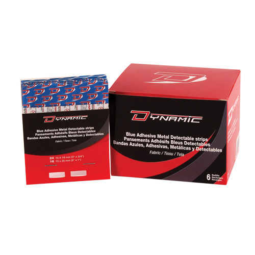Recharge de bandages adh&eacute;sifs bleus pour distributeur Dynamic, Assorti, Tissu d&eacute;tectable, Non st&eacute;rile Kelford