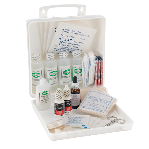 Trousse de premiers soins des brûlures pour soudeurs Dynamic, Dispositif m&eacute;dical Classe 1, Boîte en plastique Kelford