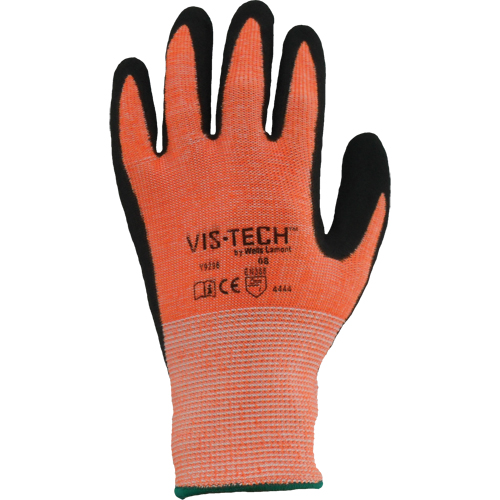 Vis-Tech Y9294 Cut Resistant Gloves, Size 6/X-Small, 13 Gauge, Polyurethane Coated, Stainless Steel Shell, ANSI/ISEA 105 Level 4 Kelford