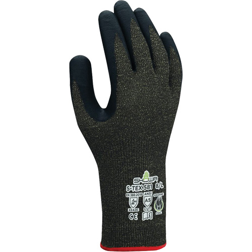 Gants r&eacute;sistants aux coupures S-TEX 581, Taille 6/Petit, Calibre 13, Rev&ecirc;tement Mousse de nitrile, Enveloppe en Acier inoxydable/Kevlar, ANSI/ISEA 105 niveau 5/EN 388 niveau E Kelford