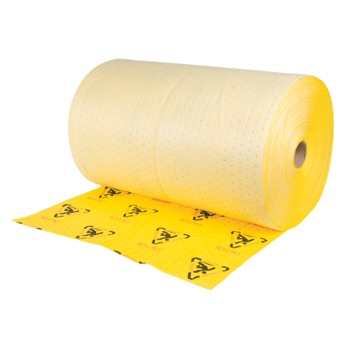 Rouleaux d'avertissement de premi&egrave;re qualit&eacute; - absorbants haute visibilit&eacute;, Lourd, 150' lo x 30" la, Absorption 57 gal. Kelford