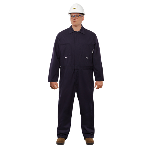 UltraSoft&reg; Arc Flash & FR Coveralls, Size 46, Navy Blue, 12.4 cal/cm2 Kelford