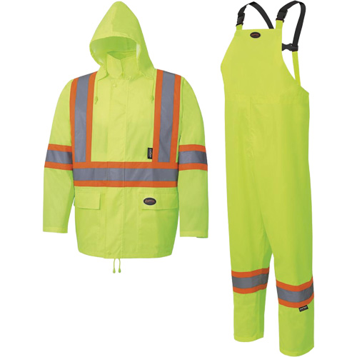 5619 Habit de pluie Oxford 150D, Polyester, 2T-Grand, Jaune lime haute visibilit&eacute; Kelford