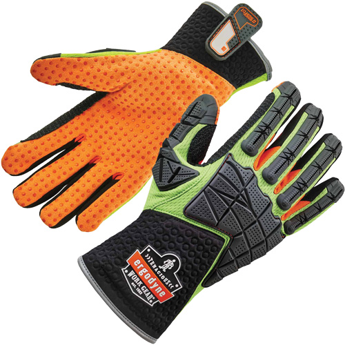 ProFlex&reg; 925F(X) Dorsal Impact-Reducing Gloves, Small, Split Leather Palm, Slip-On Cuff Kelford