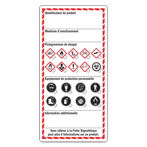 &eacute;tiquettes pour le milieu de travail, Papier cartonn&eacute;, 3" la x 6" h, Français Kelford