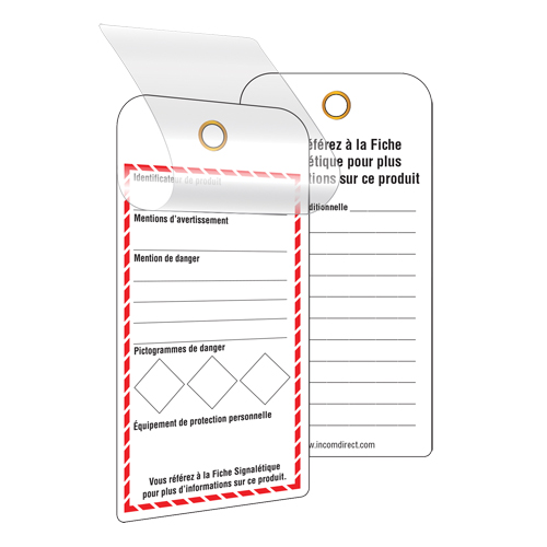 GHS Self-Laminating Workplace Tags, Cardstock, 3" W x 6" H, French Kelford