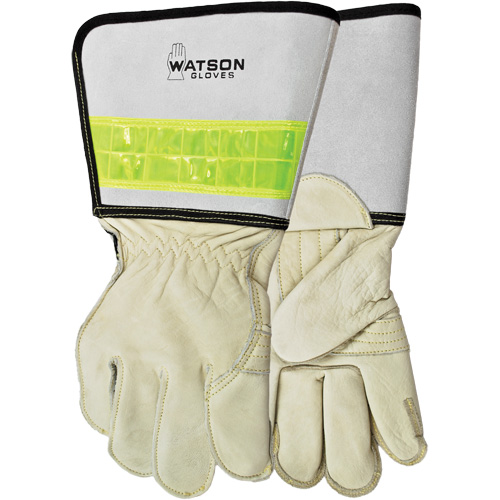 Circuit Breaker Linesman Welding Gloves, Grain Cowhide, Size Medium Kelford