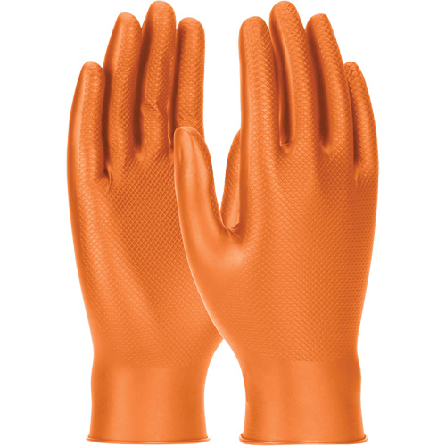 Grippaz Skins Ambidextrous Disposable Gloves, Small, Nitrile, 6-mil, Powder-Free, Orange Kelford