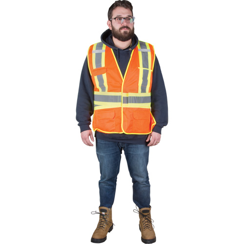 Veste d'arpenteur r&eacute;sistante aux flammes, Orange haute visibilit&eacute;, 2T-Grand, Polyester Kelford