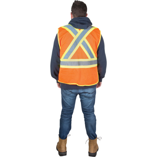 Veste d'arpenteur r&eacute;sistante aux flammes, Orange haute visibilit&eacute;, 2T-Grand, Polyester Kelford
