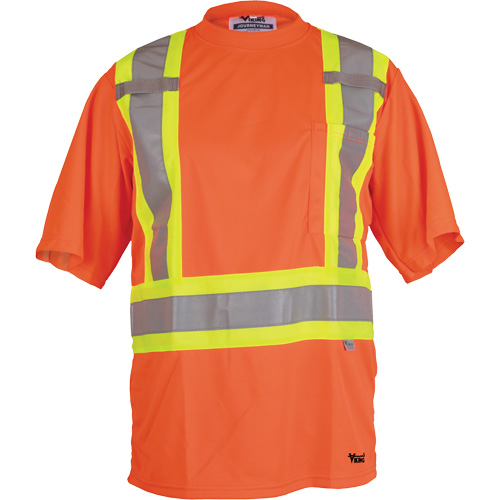 Viking&reg; Safety T-Shirt, Polyester, Small, High Visibility Orange Kelford