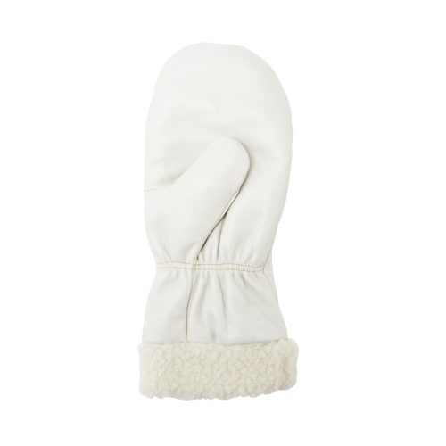 Mitaines d'hiver en cuir fleur de premi&egrave;re qualit&eacute; doubl&eacute;es de boa, Taille Grand, Mitaine Kelford