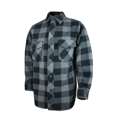 Plaid Solar Fleece Shirt, Men's, Large, Grey Kelford