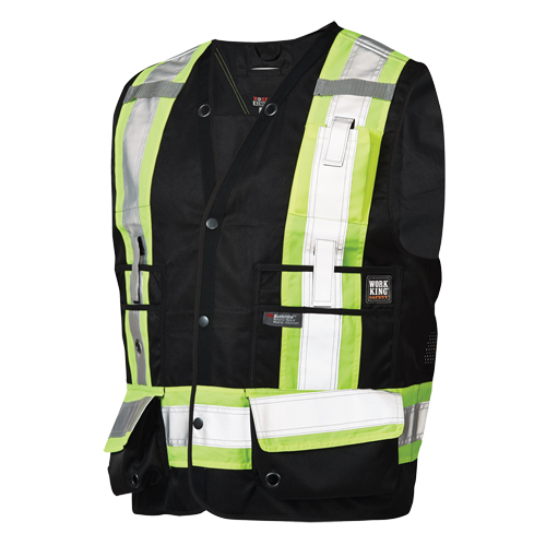 Veste de s&eacute;curit&eacute; pour arpenteur, Noir, Grand, Polyester Kelford