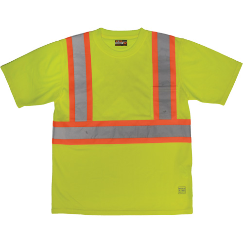 T-shirt de s&eacute;curit&eacute; avec poche &agrave; manches courtes, Polyester, Grand, Jaune lime haute visibilit&eacute; Kelford