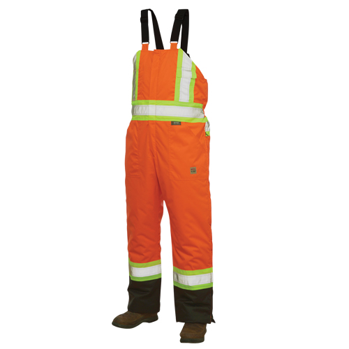 Lined Safety Overalls, Polyester/Polyurethane, Large, High Visibility Orange Kelford