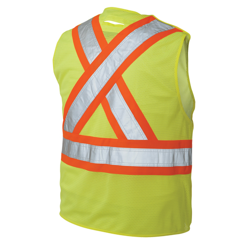 Veste de s&eacute;curit&eacute; d&eacute;tachable en cinq points, Jaune lime haute visibilit&eacute;, Grand/T-Grand, Polyester Kelford