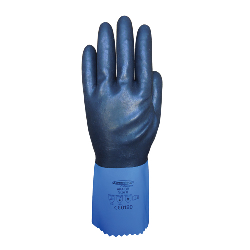 Gants enti&egrave;rement tremp&eacute;s et r&eacute;sistants aux produits chimiques Summitech, Taille Petit/7, 11,8" lo, Chloropr&egrave;ne, Doublure en Poly-coton, 59 mils Kelford