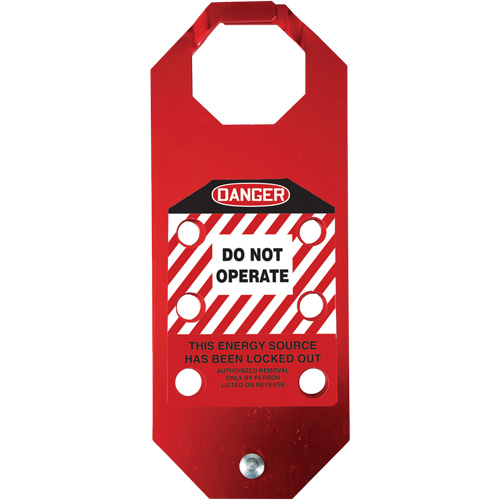 Stopout&reg; OSHA Danger Aluma-Tag Do Not Operate Hasp, Red Kelford