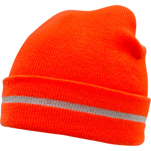 High Visibility Knit Hat with Reflective Stripe, High Visibility Orange, Acrylic Kelford