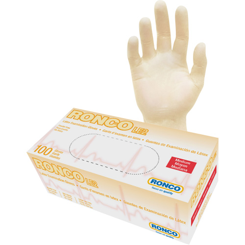 Disposable Gloves, Medium, Latex, 4-mil, Powder-Free, Natural, Class 2 Kelford