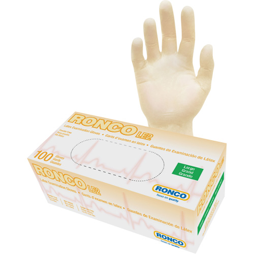 Disposable Gloves, Large, Latex, 4-mil, Powder-Free, Natural, Class 2 Kelford
