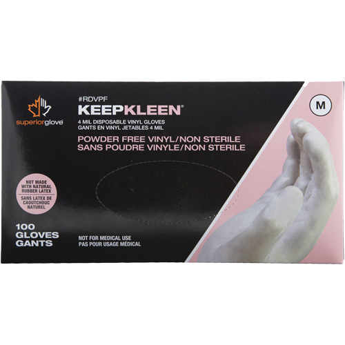 Disposable Gloves, Small, Vinyl, 4-mil, Powder-Free, White Kelford