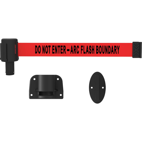 PLUS Wall Mount Barrier System, Plastic, Screw Mount, 15', Red Tape Kelford