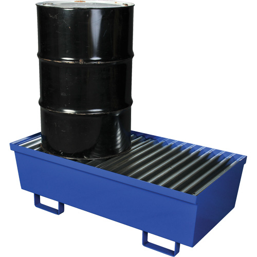 Palette de confinement des d&eacute;versements en acier, Capacit&eacute; de d&eacute;versement 74 gal. US, 27" x 51,25" x 13" Kelford