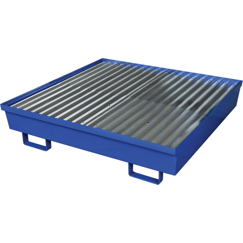 Palette de confinement des d&eacute;versements en acier, Capacit&eacute; de d&eacute;versement 92 gal. US, 54" x 54,25" x 12" Kelford