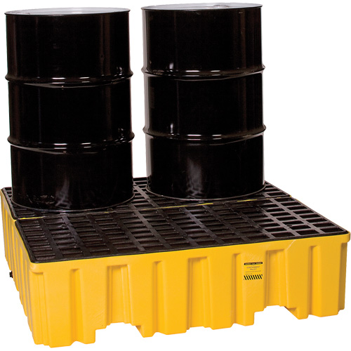 Palette de confinement des d&eacute;versements, Capacit&eacute; de d&eacute;versement 132 gal. US, 51" x 52,5" x 13,75" Kelford