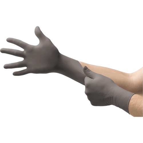 Gants jetables TouchNTuff 93-250, 6/T-petit, Nitrile, 5,1 mils/7,9-mil, Sans poudre, Gris Kelford