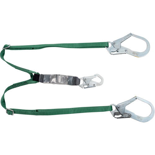 V-Series Lanyard, 6', Rebar Hook Center, Snap Hook Leg Ends, Polyester Kelford