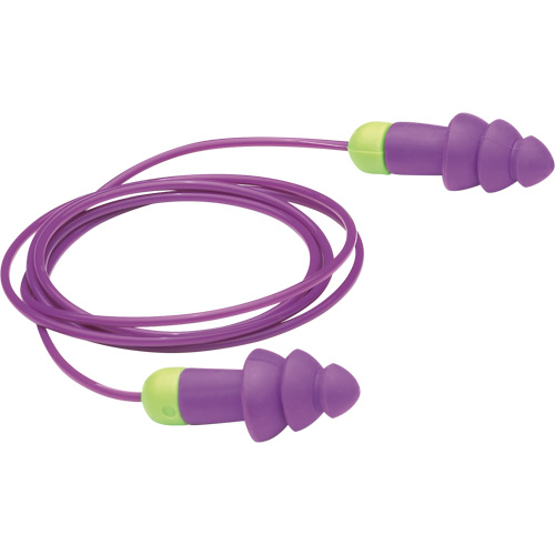 Bouchons d'oreilles r&eacute;utilisables Rockets, Avec cordon, Vrac - Sac en poly, 27 dB NRR, Taille unique Kelford