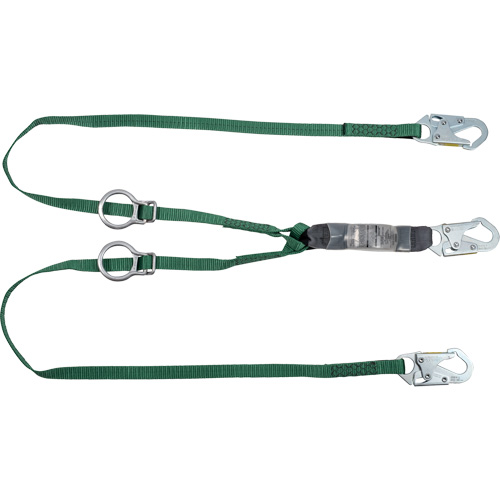 V-Series Tie-Back Lanyard, 6', Snap Hook Center, Snap Hook Leg Ends, Polyester Kelford
