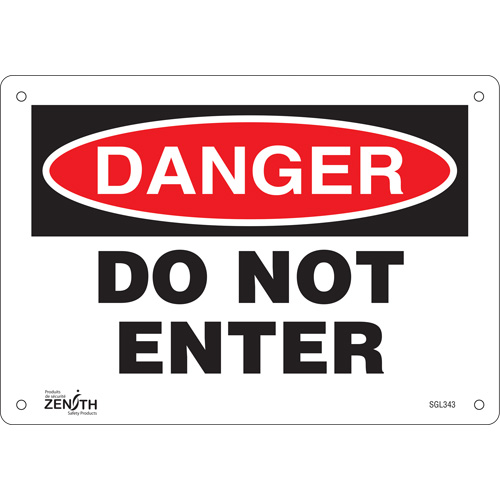 "Do Not Enter" Sign, 7" x 10", Aluminum, English Kelford