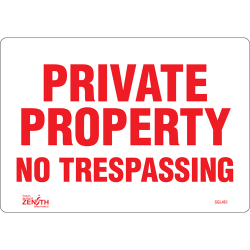 Enseigne Private Property, 7" x 10", Vinyle, Anglais Kelford