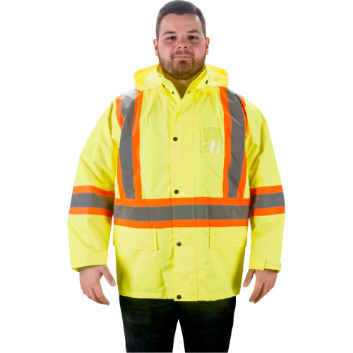 RZ1000 Rain Jacket, Polyester, 3X-Large, High Visibility Lime-Yellow Kelford