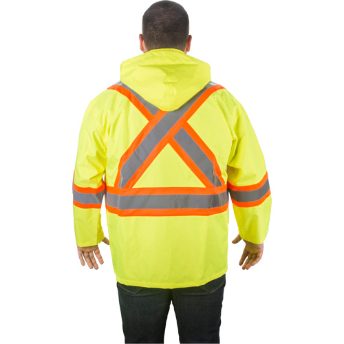 RZ1000 Rain Jacket, Polyester, 3X-Large, High Visibility Lime-Yellow Kelford