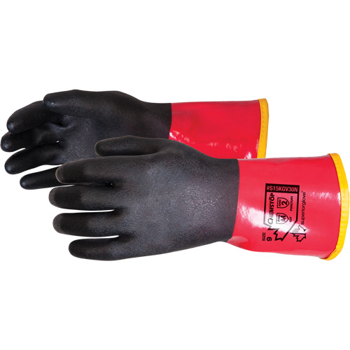 Chemstop Extreme Comfort Gloves, Size 7, 12" L, Nitrile/PVC, 30-mil Kelford
