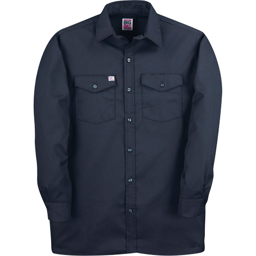 Chemise de travail &agrave; manches longues en tissu crois&eacute;, Hommes, Moyen (grande taille), Bleu marine Kelford