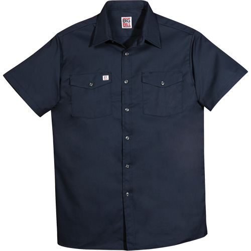 Chemise de travail &agrave; manches courtes en tissu crois&eacute;, Hommes, 4T-Grand, Bleu marine Kelford