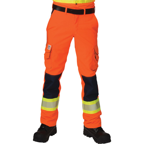 Ripstop High-Visibility Cargo Pants, Polyester, 28, High Visibility Orange Kelford