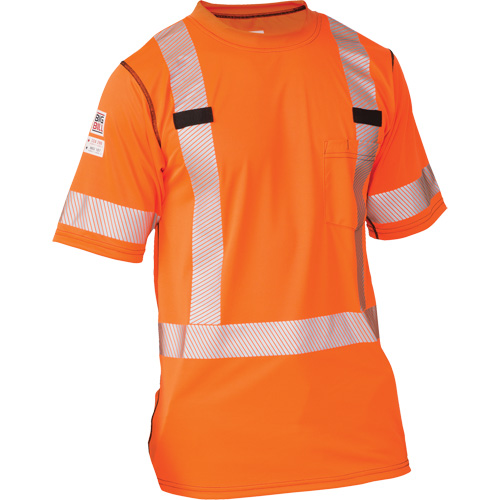 Polartec&reg; Power Grid&reg; High Visibility Short Sleeved T-Shirt, Polyester, 2X-Large, Orange Kelford