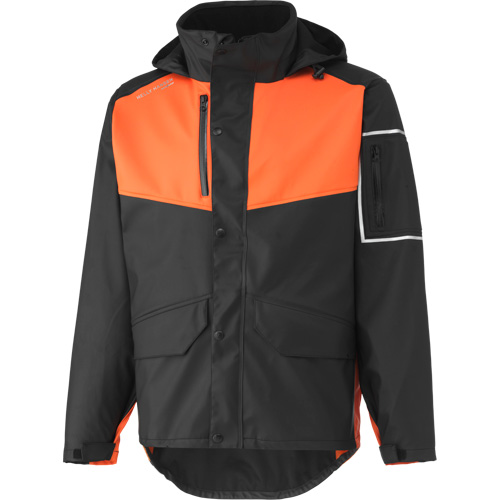 Manteau imperm&eacute;able West Coast, Polyester, Grand, Noir/Orange Kelford