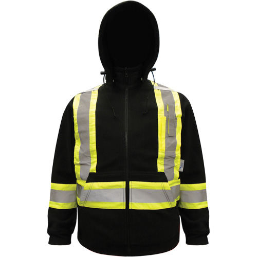 High-Visibility Hoodie, Polyester, Black, Small Kelford